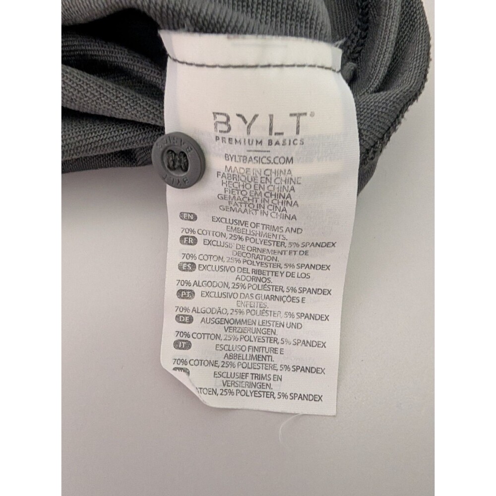 BYLT Premium Basics Men XL Gray LUX Drop-Cut Long Sleeve Polo Shirt Charcoal - Picture 5 of 8